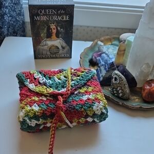 Handmade Multicolor Crochet Clutch Bag - Women Bags